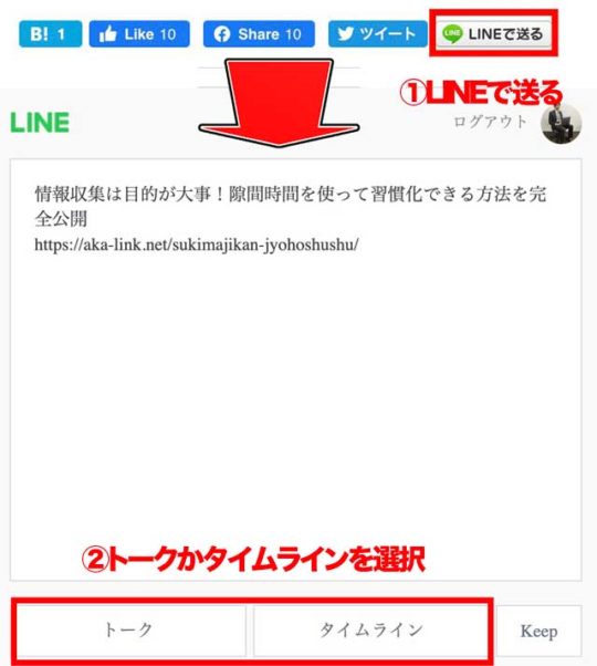 LINEシェア手順