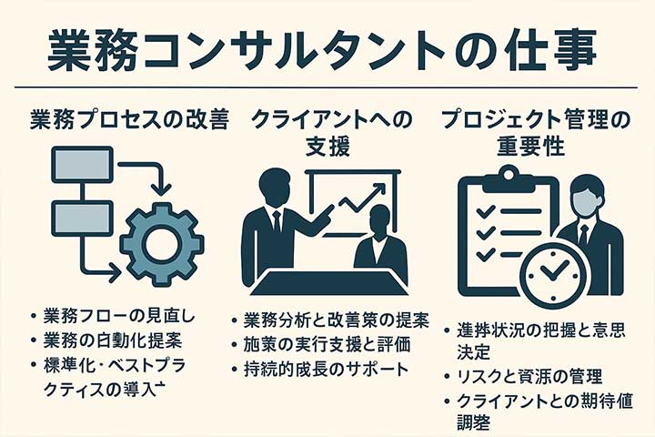 業務コンサルタントの仕事の幅広い内容とは？