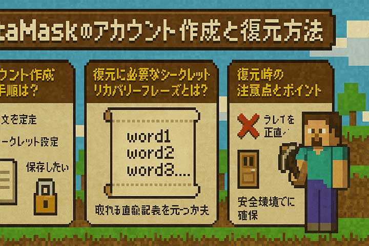メタマスクのアカウント作成と復元方法